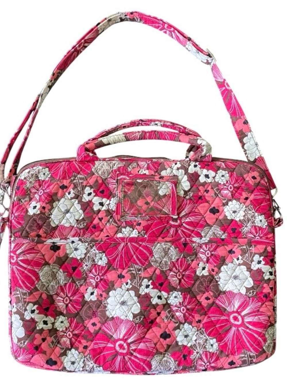 Nicole's Boutique Laptop Case Quilted Floral Print Pink White Preppy School Girl